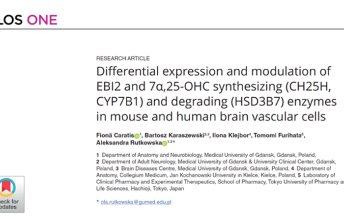 Differential expression and modulation of EBI2 and 7α,25-OHC synthesizing (CH25H, CYP7B1) and degrading (HSD3B7) enzymes in mouse and human brain vascular cells